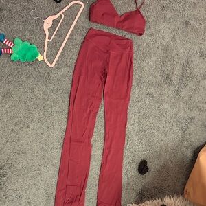 Young LA Maroon Two-Piece Activewear Set size Medium for both